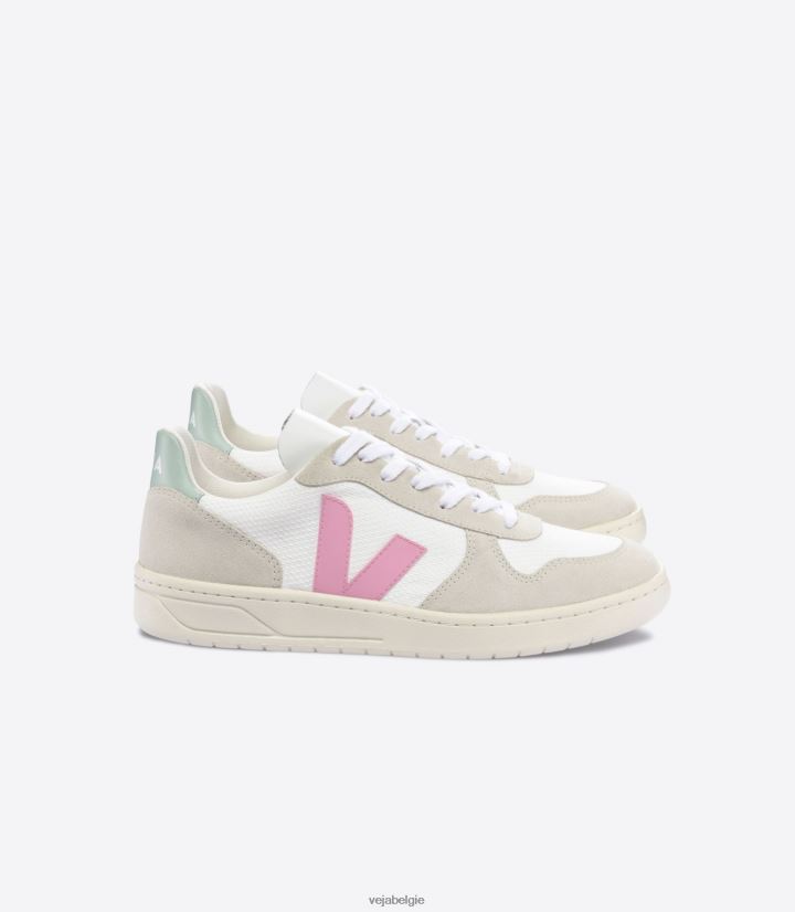 Veja zijn Heren v 10 b-mesh witte guimauve matcha schoenen 2882X56