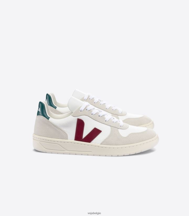 Veja zijn Heren v-10 b-mesh witte marsala bretagne schoenen 2882X45