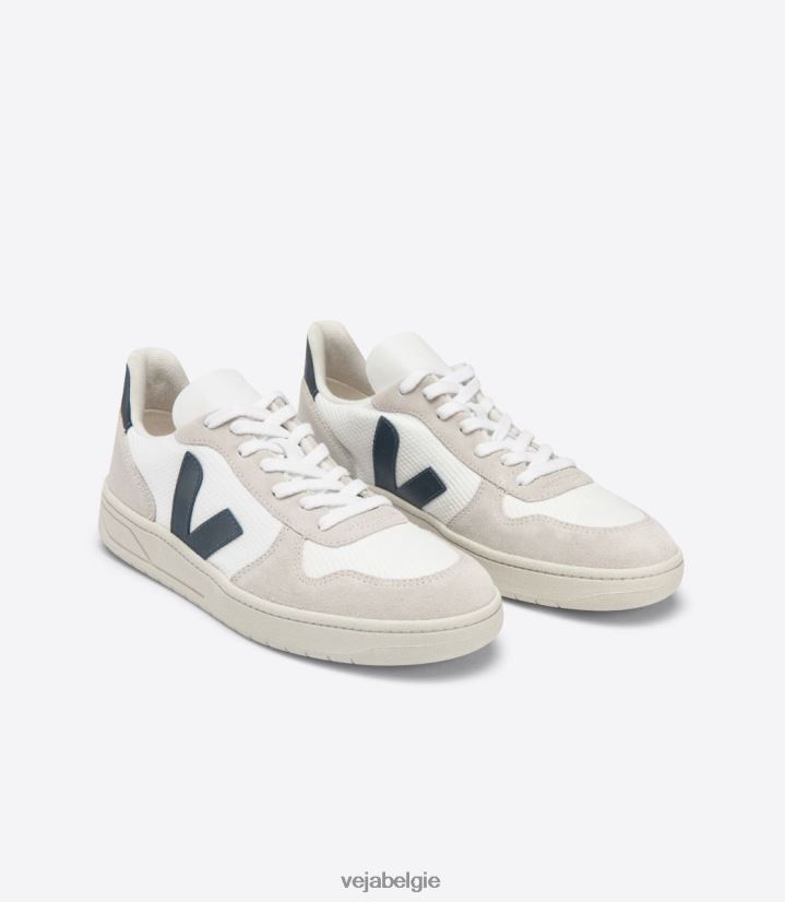 Veja zijn Heren v-10 b-mesh witte nautico schoenen 2882X46