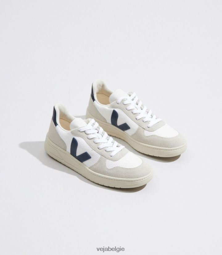 Veja zijn Heren v-10 b-mesh witte nautico schoenen 2882X46