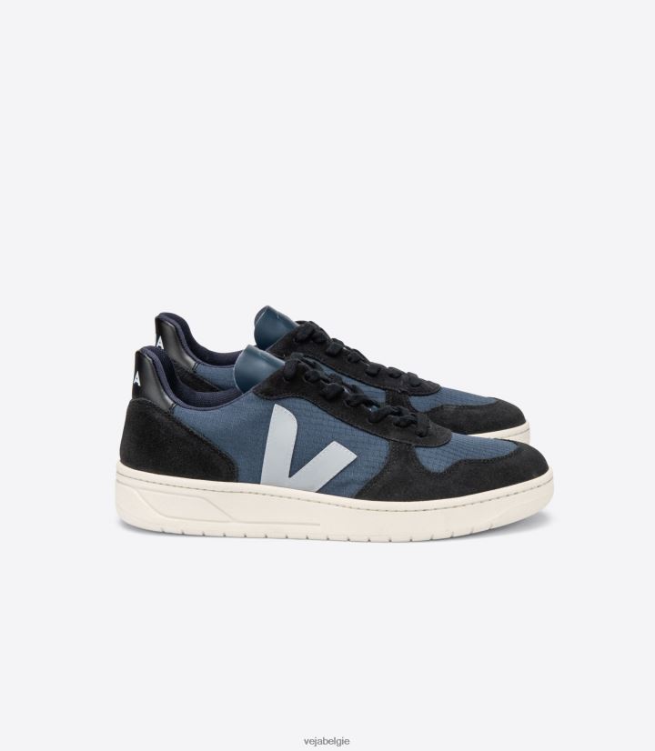 Veja zijn Heren v-10 ripstop nautico oxford grijs zwart schoenen 2882X62