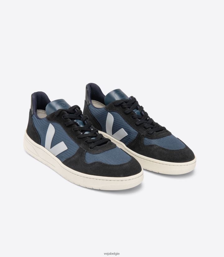 Veja zijn Heren v-10 ripstop nautico oxford grijs zwart schoenen 2882X62