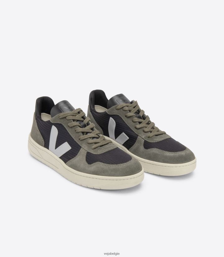 Veja zijn Heren v-10 ripstop zwarte oxford grijze modder schoenen 2882X63