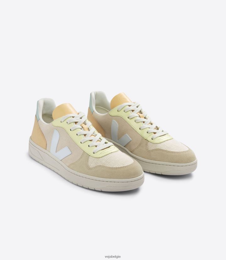 Veja zijn Heren v-10 suède sable menthol multico schoenen 2882X54