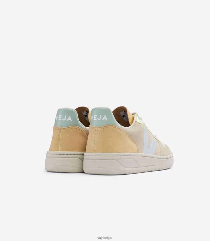 Veja zijn Heren v-10 suède sable menthol multico schoenen 2882X54