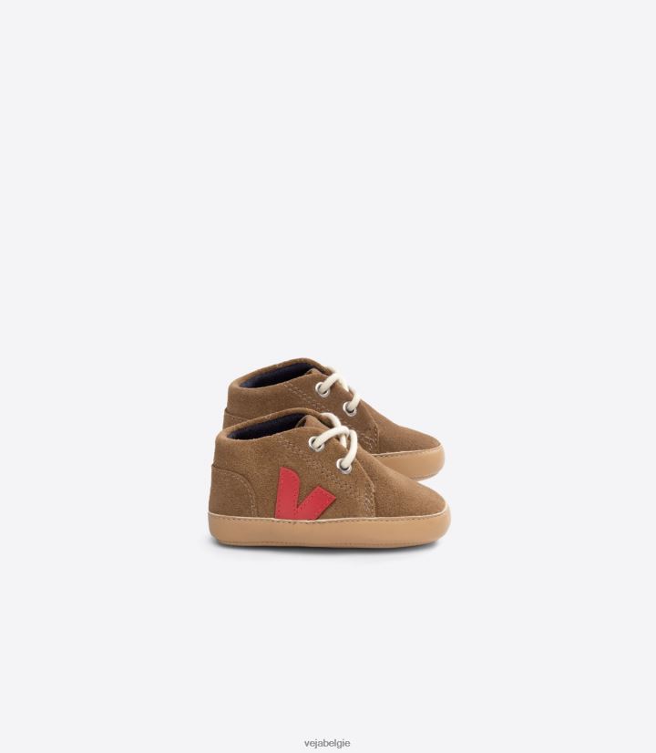 Veja zijn kinderen baby suède bruine pekin schoenen 2882X406