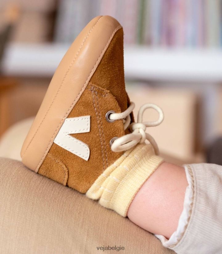 Veja zijn kinderen baby suède camel pierre schoenen 2882X402