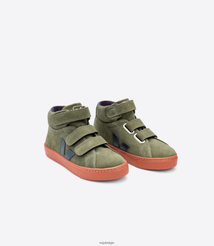 Veja zijn kinderen esplar midden suède modder nautico roestzool schoenen 2882X312