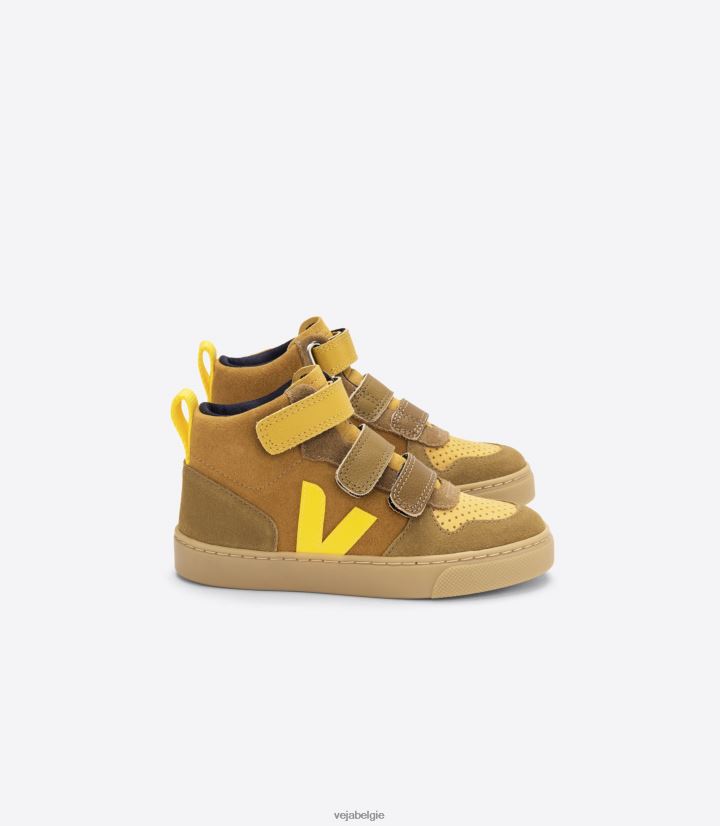 Veja zijn kinderen v-10 midden suède multico camel tonic schoenen 2882X345