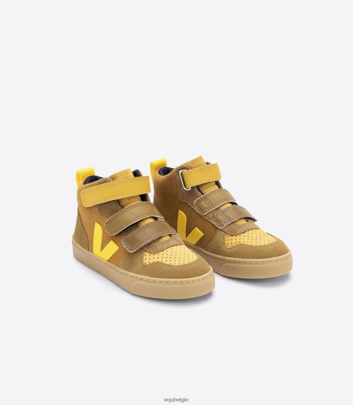 Veja zijn kinderen v-10 midden suède multico camel tonic schoenen 2882X345