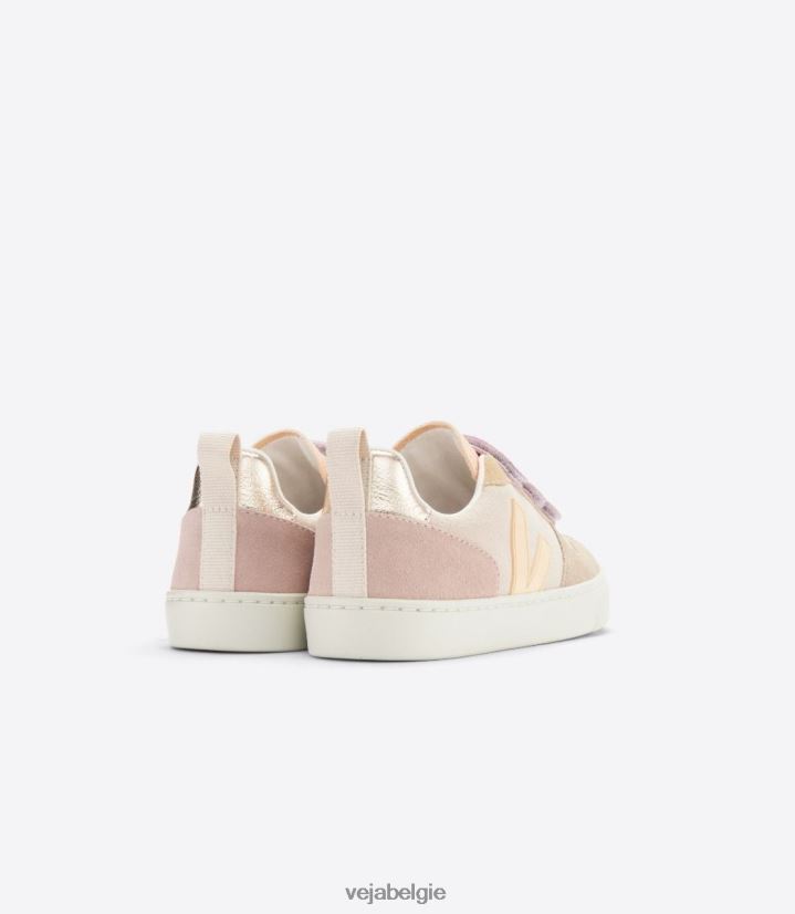 Veja zijn kinderen v-10 suède multico sable schoenen 2882X364