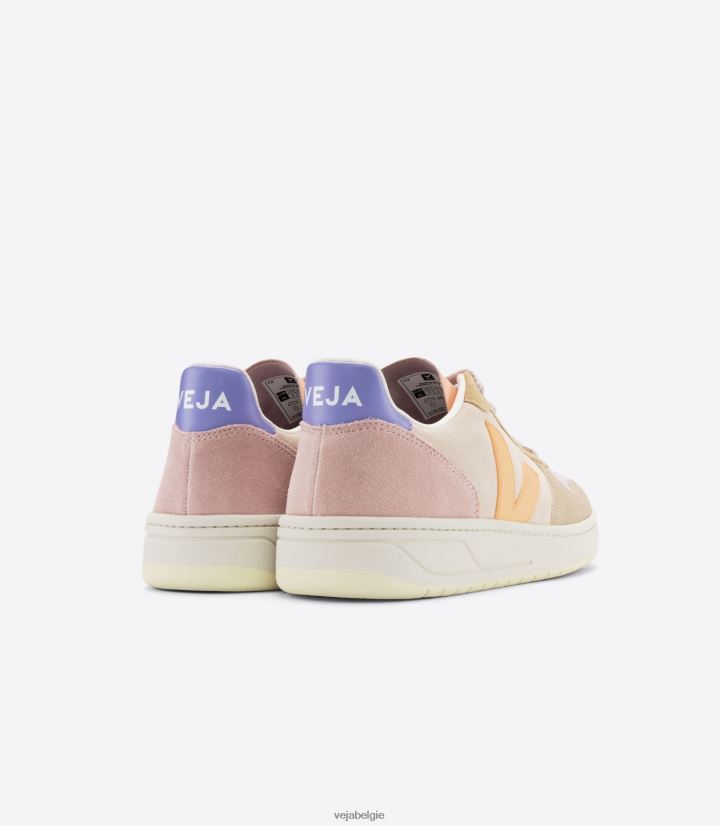 Veja zijn vrouwen v-10 suède multico perzik schoenen 2882X234