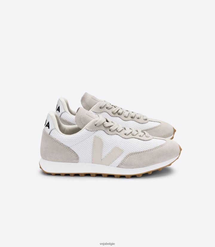 Veja zijn Heren Rio Branco Alveomesh witte pierre naturel schoenen 2882X96