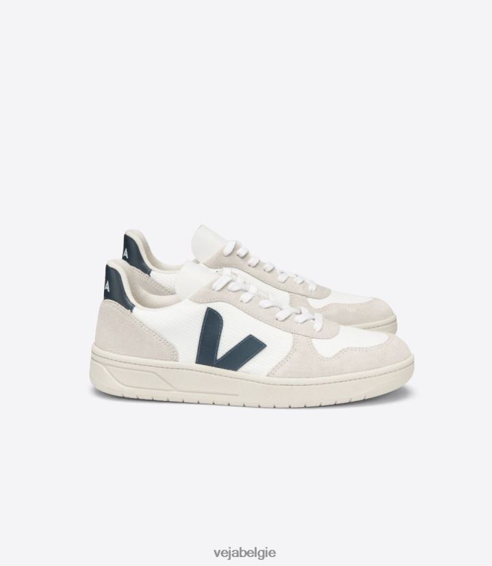 Veja zijn Heren v-10 b-mesh witte nautico schoenen 2882X46